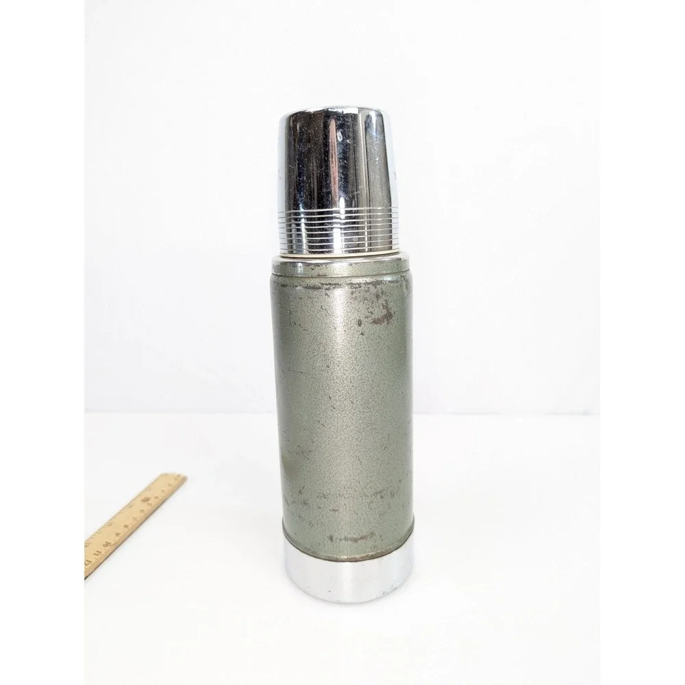 Vintage Stanley A-943B Insulated Vacuum Bottle 1 Pint Stainless Steel Hammertone - Picture 4 of 8